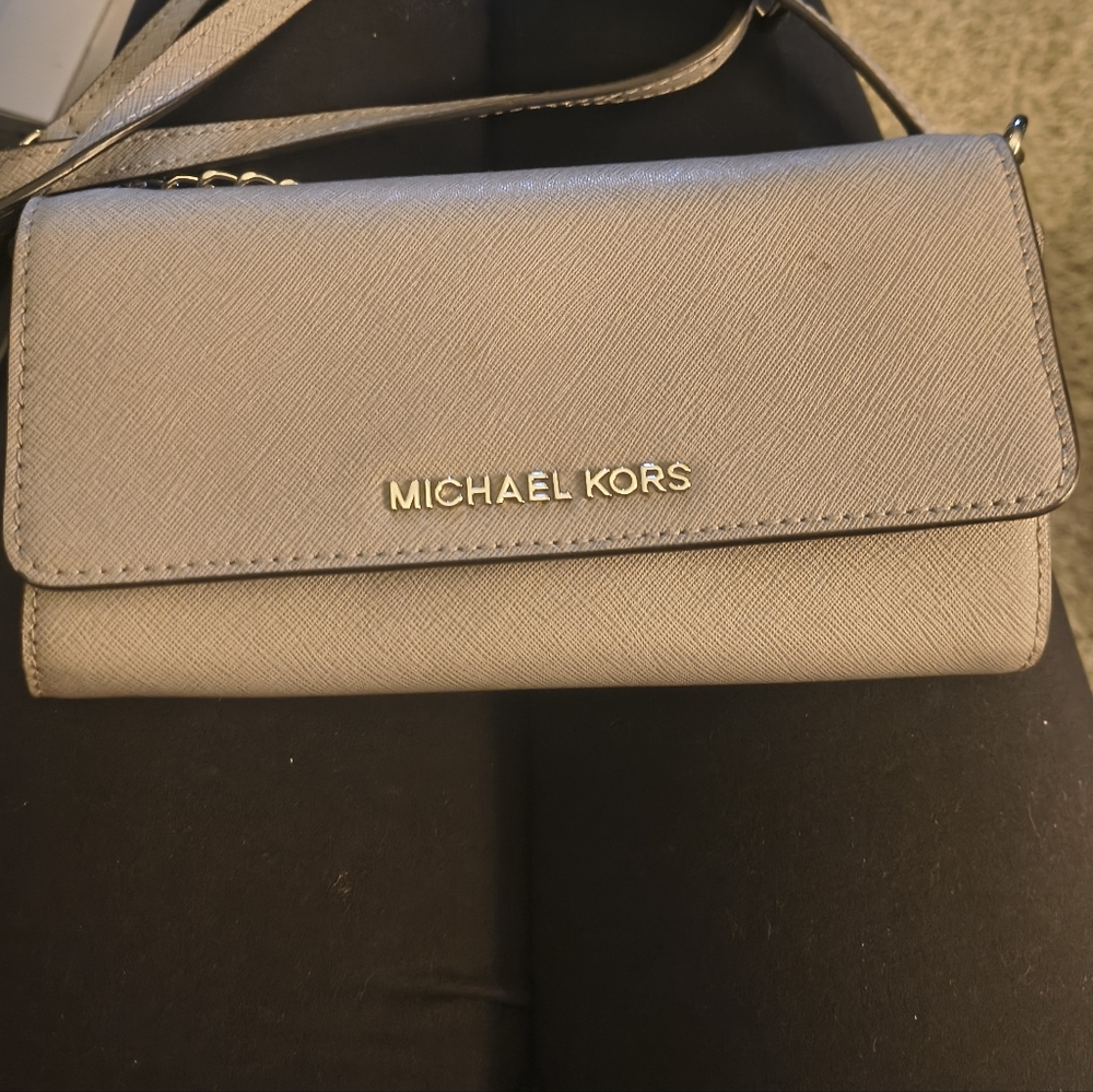 Michael Kors Taupe Wristlet Clutch